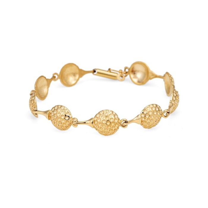 golf ball bracelet 14k yellow gold 7 fine sporting jewelry links stacking 0276