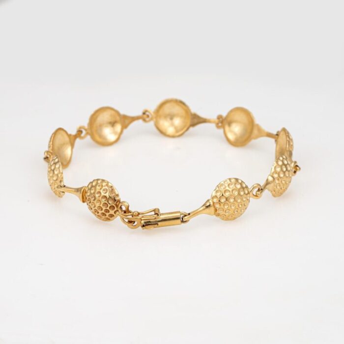 golf ball bracelet 14k yellow gold 7 fine sporting jewelry links stacking 6587