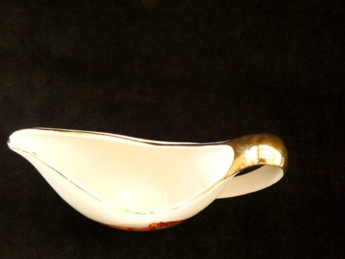 gravy boat with lobster pattern from boch freres belgium 1950s 5