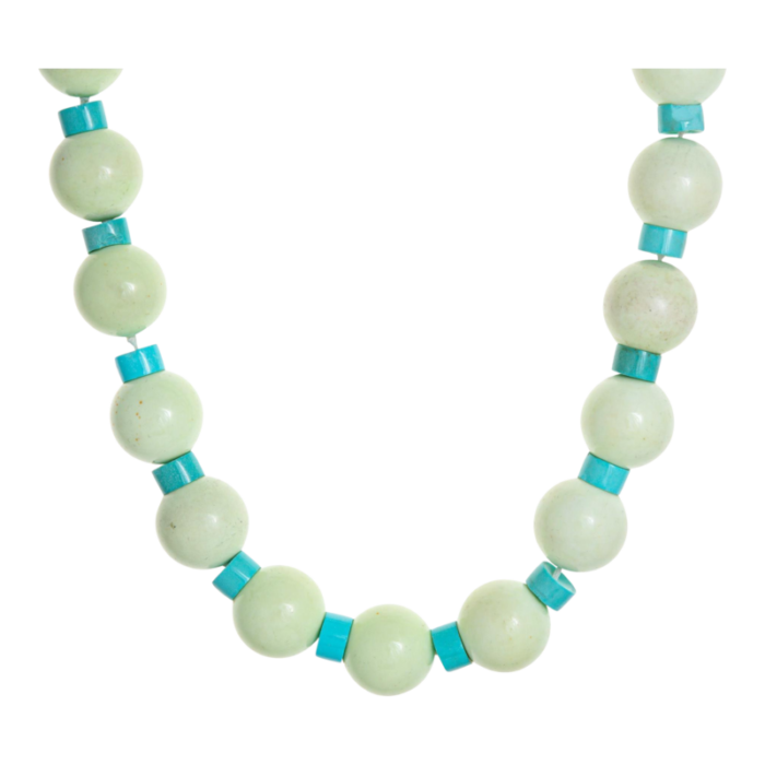 green jasper bead turquoise necklace 16 choker diamond 18k gold clasp jewelry 2132