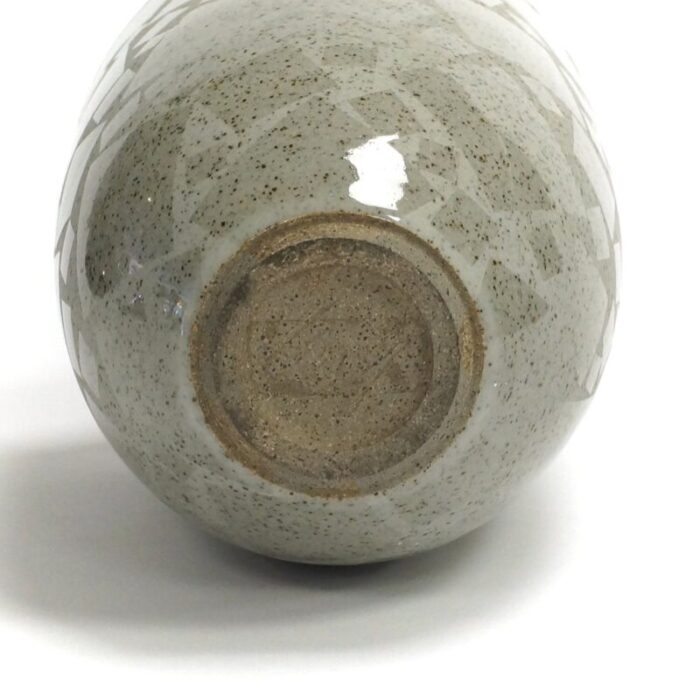 grey ceramic bottle vase from horst goebbels 1990s 4