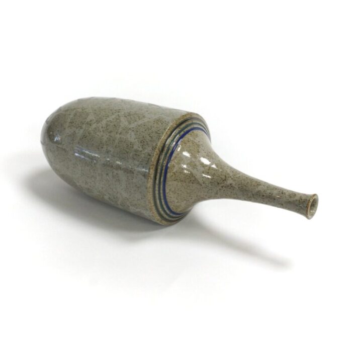 grey ceramic bottle vase from horst goebbels 1990s 6