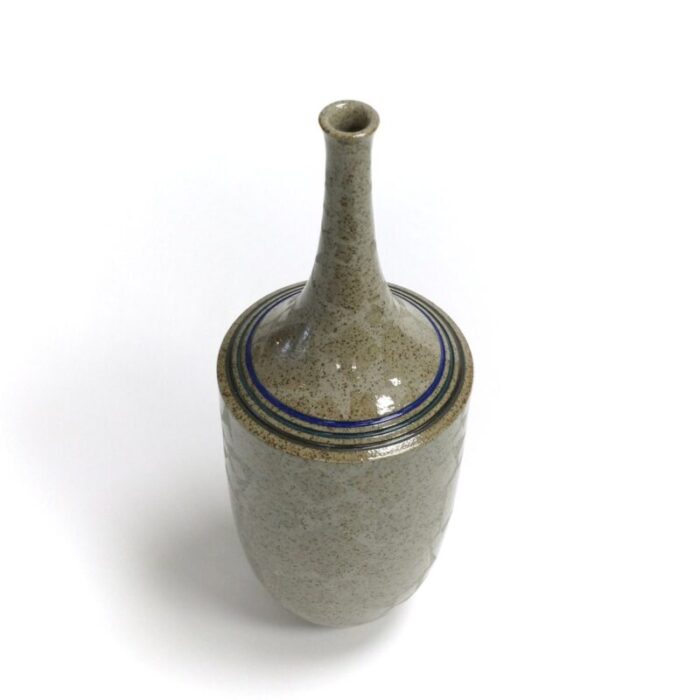 grey ceramic bottle vase from horst goebbels 1990s 8