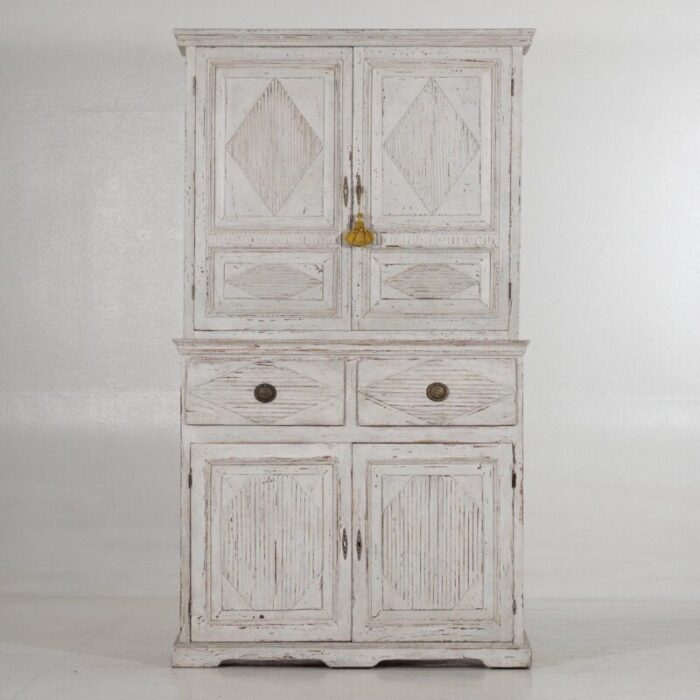 gustavian cabinet with carvings 8081