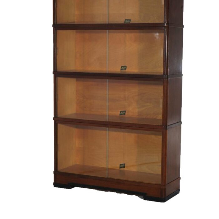 hale art deco mahogany four stack barrister bookcase c1930 6107