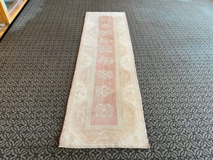 handmade faded oriental runner rug 1980s 1