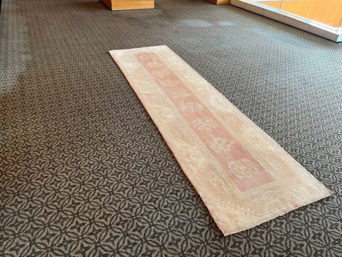 handmade faded oriental runner rug 1980s 3