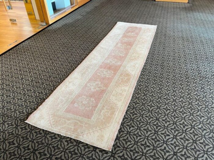 handmade faded oriental runner rug 1980s 5