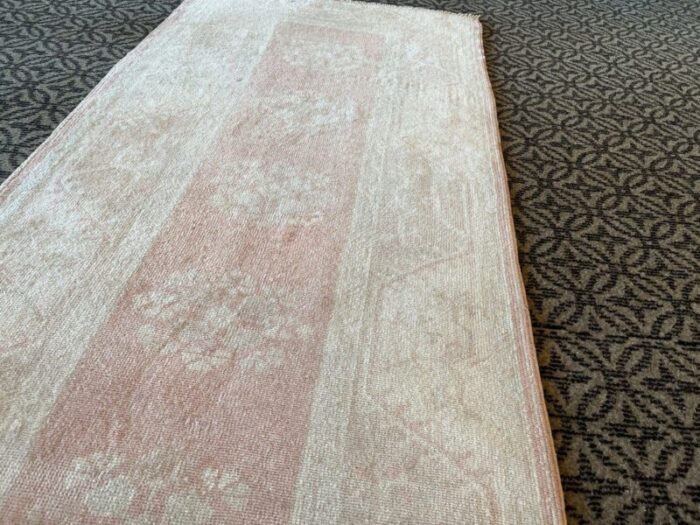 handmade faded oriental runner rug 1980s 6