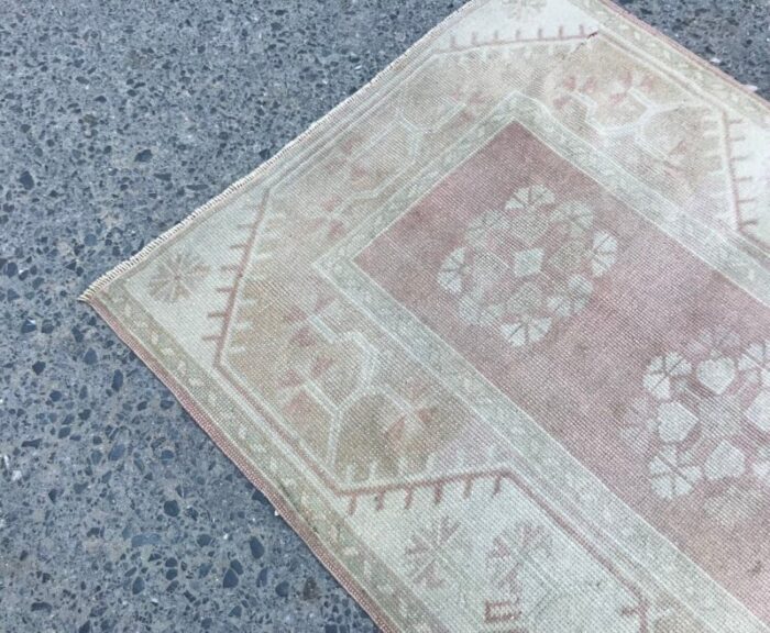 handmade muted entryway runner rug 1980s 3