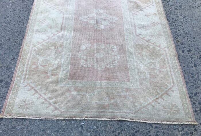 handmade muted entryway runner rug 1980s 8