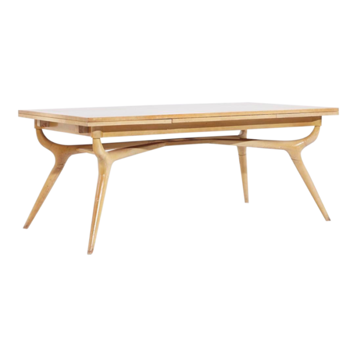 harold schwartz for romweber mid century oak sculptural hidden leaf expanding dining table 9890