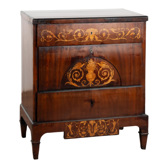 inlaid mahogany empire commode denmark circa 1810 2859