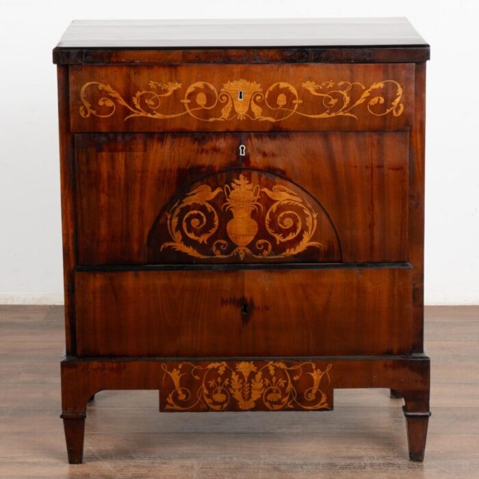 inlaid mahogany empire commode denmark circa 1810 8621