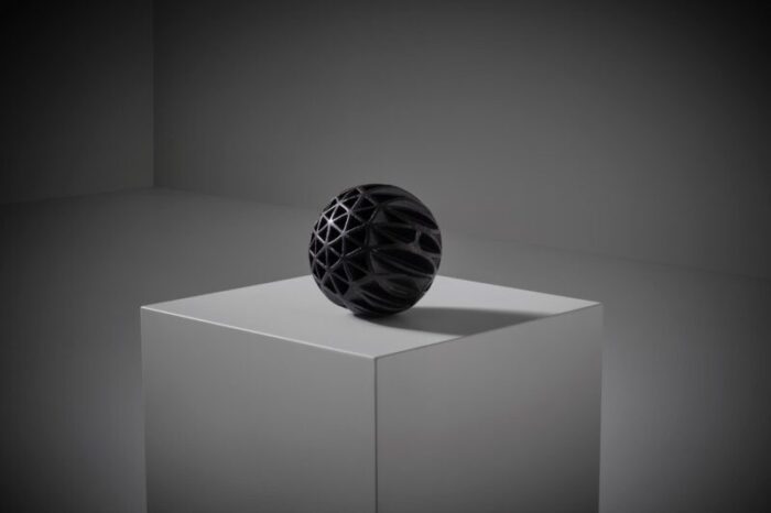 italian anthracite ceramic sphere sculpture by alessio tasca 1960s 8247