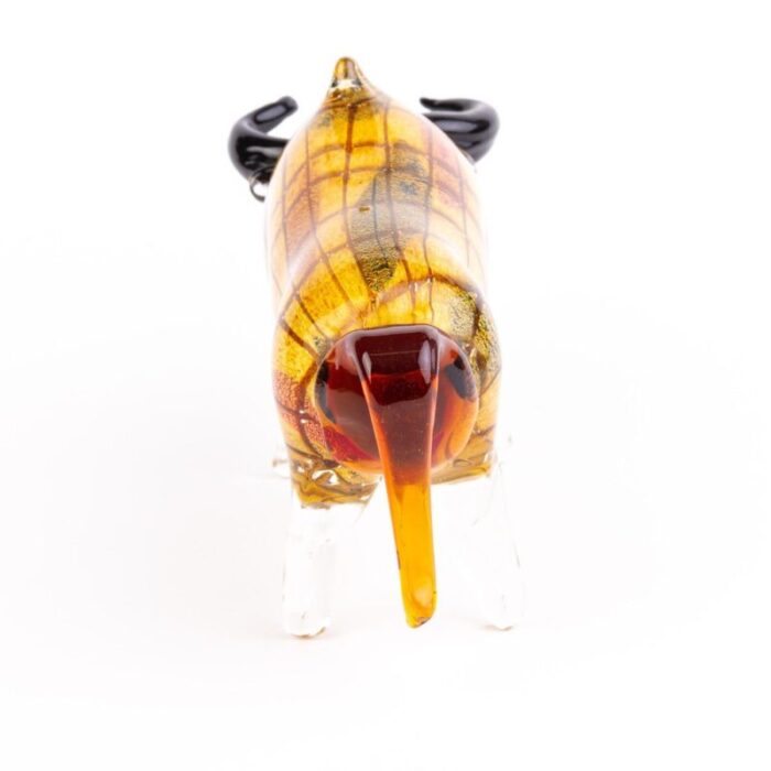 italian sommerso glass charging bull sculpture 4