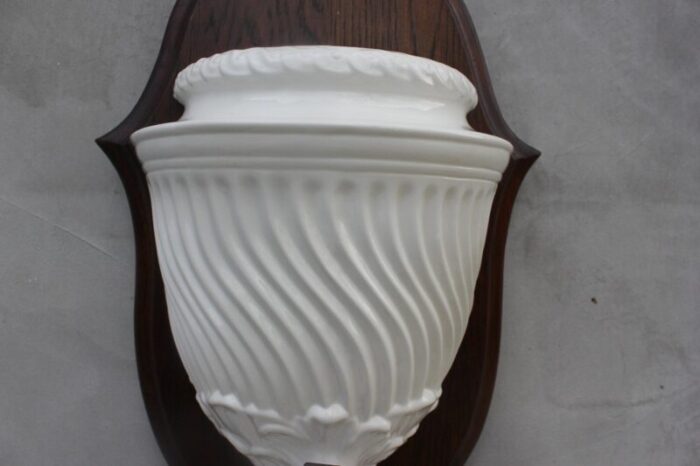 italian white faience wall fountain 1950s 5752