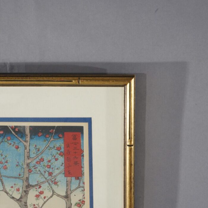 japanese woodblock print of mt fuji by hiroshige utagawa framed 20thc 4625