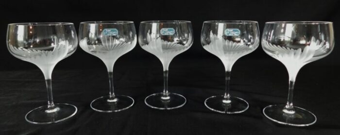 jgdurand france etched crystal wine glasses set of 4 15pcs 0999