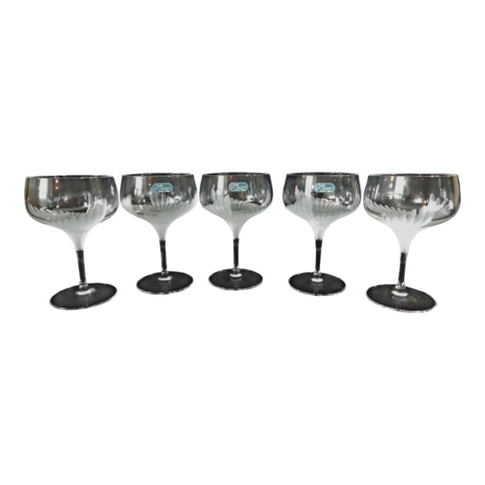 jgdurand france etched crystal wine glasses set of 4 15pcs 3459