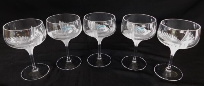 jgdurand france etched crystal wine glasses set of 4 15pcs 4344