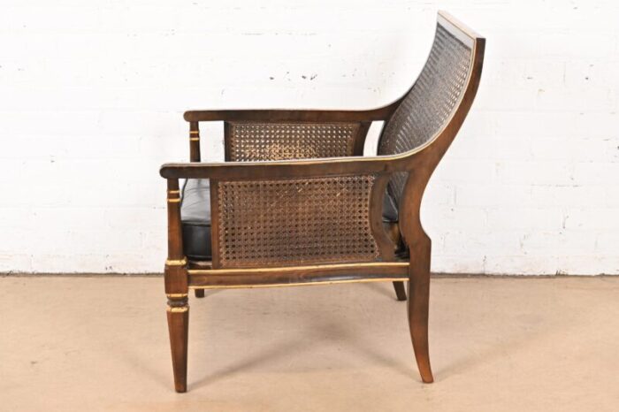 john widdicomb mid century hollywood regency maple and cane parcel gilt armchair or club chair circa 1950s 1418