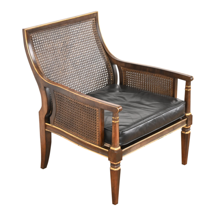 john widdicomb mid century hollywood regency maple and cane parcel gilt armchair or club chair circa 1950s 1695