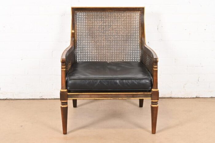 john widdicomb mid century hollywood regency maple and cane parcel gilt armchair or club chair circa 1950s 2317