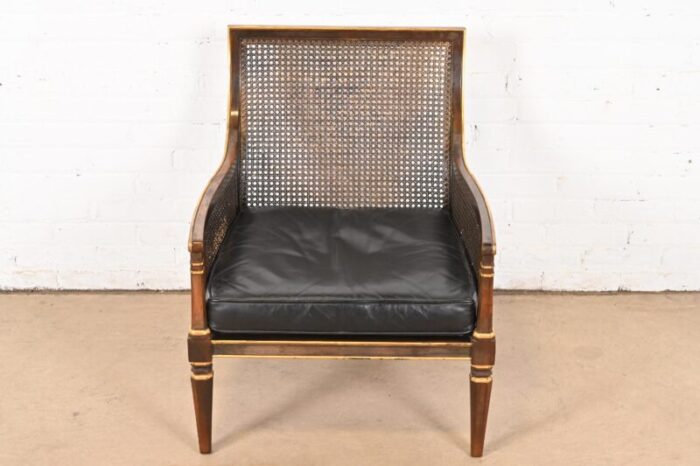 john widdicomb mid century hollywood regency maple and cane parcel gilt armchair or club chair circa 1950s 3371