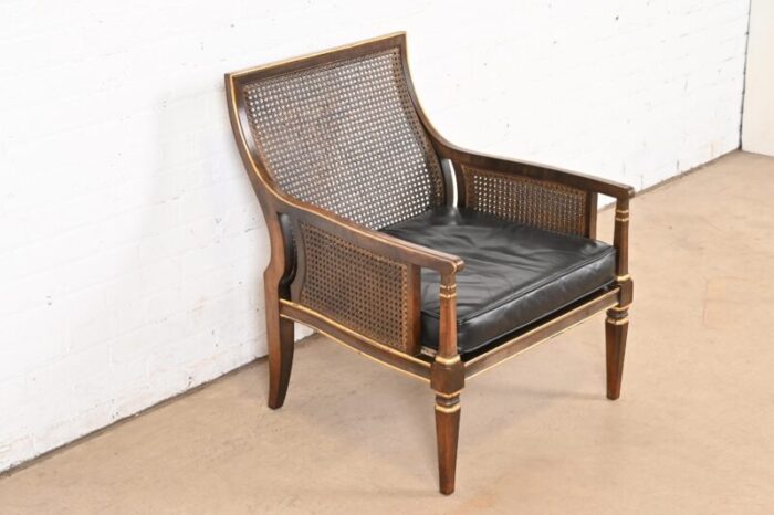 john widdicomb mid century hollywood regency maple and cane parcel gilt armchair or club chair circa 1950s 5559