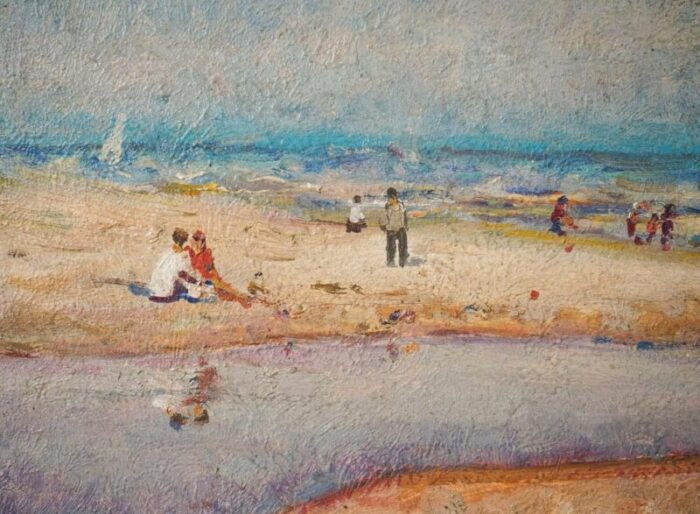 jordi freixas cortes beach scene oil on board framed 3868