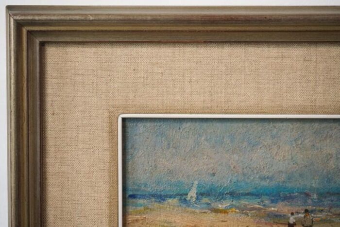 jordi freixas cortes beach scene oil on board framed 7829