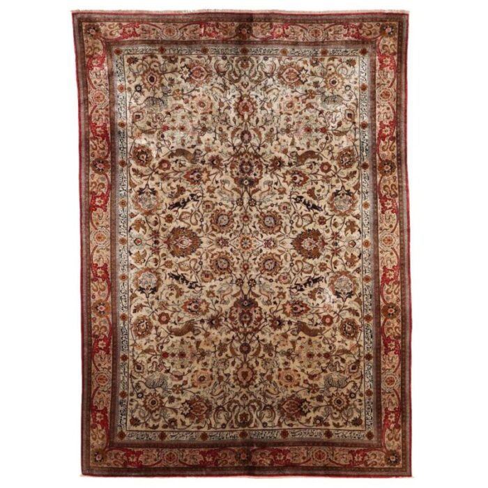 kum silk thin knot rug middle east 1