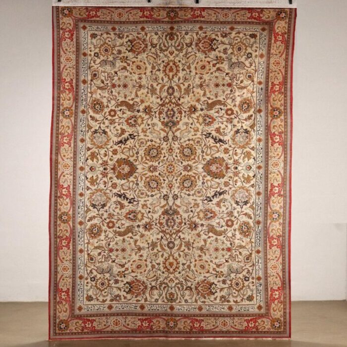 kum silk thin knot rug middle east 13