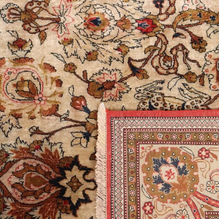 kum silk thin knot rug middle east 15