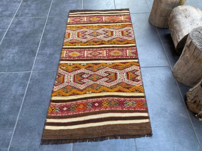 kurdish handmade oushak kilim rug 2336