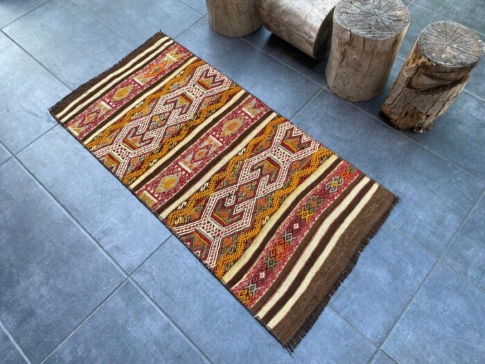 kurdish handmade oushak kilim rug 5897