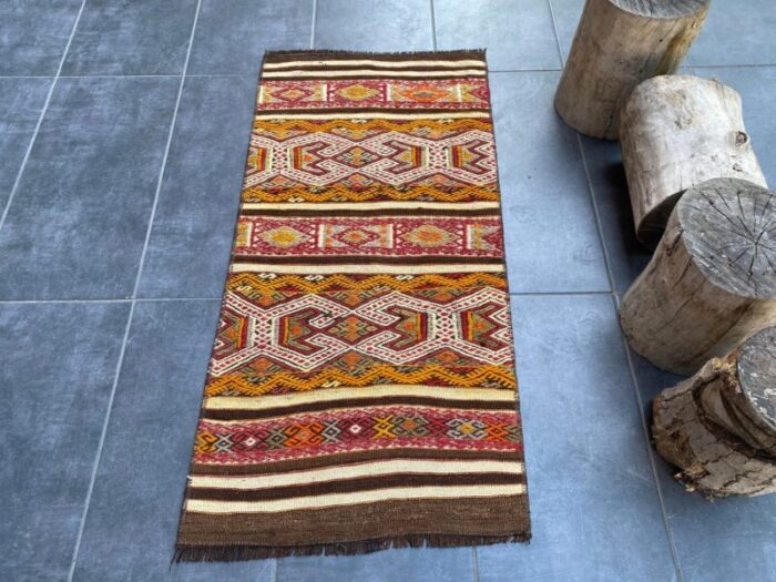 kurdish handmade oushak kilim rug 6279