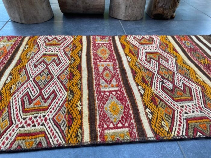 kurdish handmade oushak kilim rug 8756