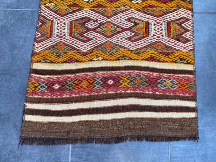 kurdish handmade oushak kilim rug 8830