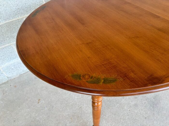 l hitchcock maple paint decorated 86 dining extension table 3663