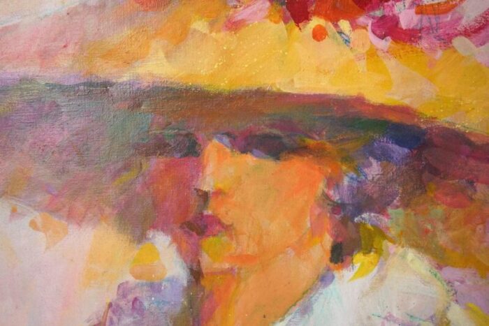 lady with bonnet oil on canvas framed 6894