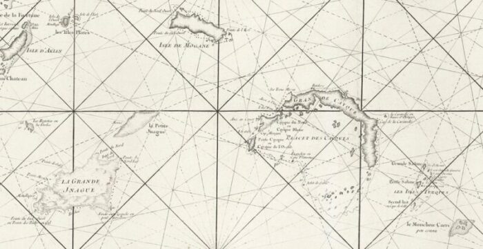 large and detailed chart of the bahamas 1700s 4