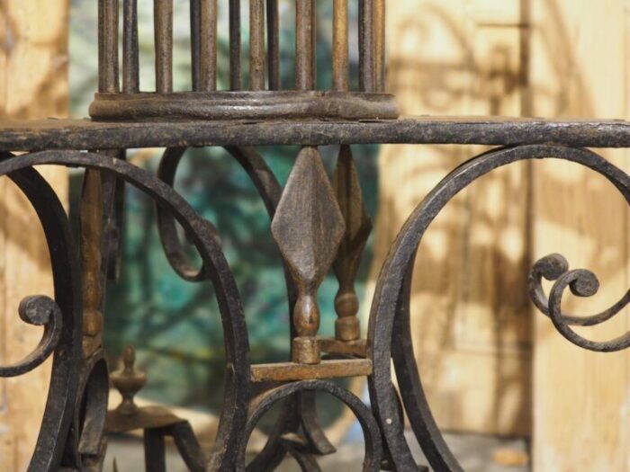 large antique wrought iron and bronze double sided lectern from france 19th c 3519