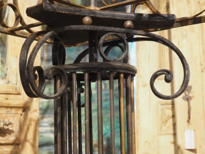 large antique wrought iron and bronze double sided lectern from france 19th c 5006