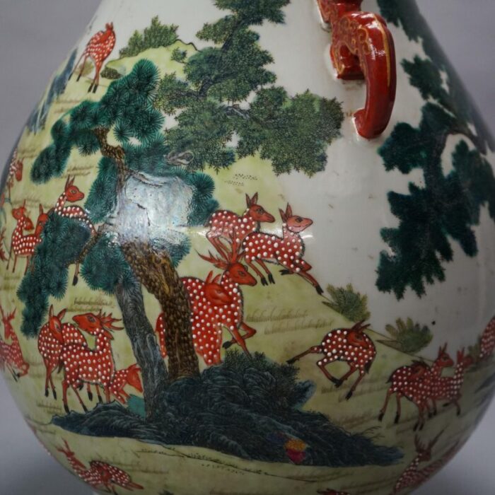 large early 20th century chinese famille rose hu figural landscape porcelain vase qianlong mark 4237