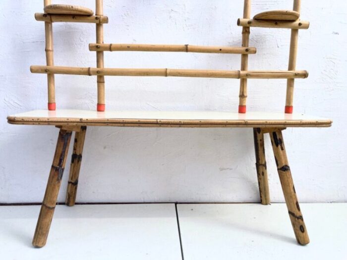 large flower bench room divider in bamboo 1950s 13