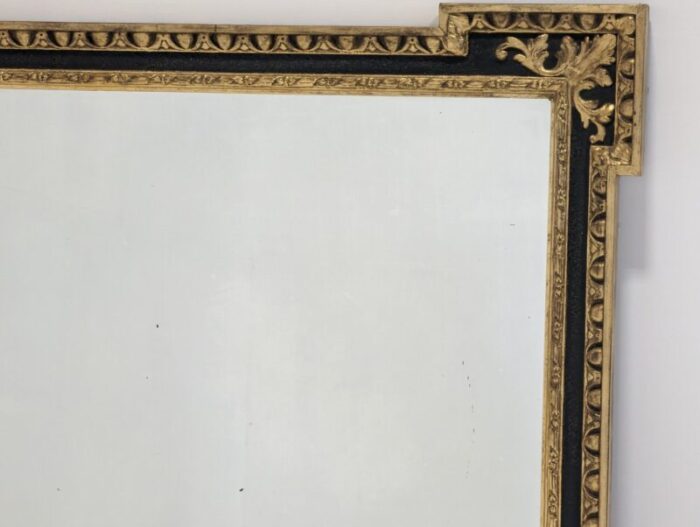 large ornate foxed black and gold mirror 1