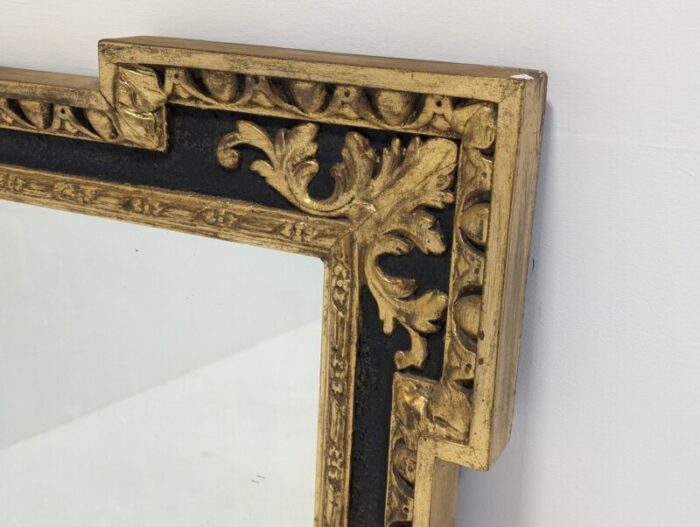 large ornate foxed black and gold mirror 11