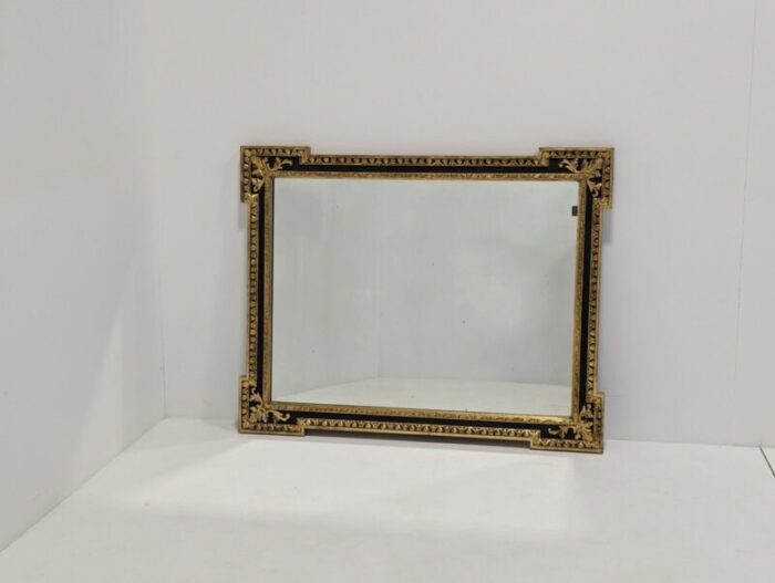 large ornate foxed black and gold mirror 2